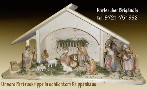 Petruskrippe in mod. Krippenhaus St. Peter manger-scene in plain crib/crèche 
